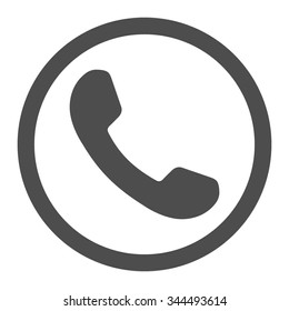 Phone Receiver vector icon. Style is flat rounded symbol, gray color, rounded angles, white background.