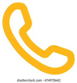Phone Receiver vector icon. Style is stroke flat icon symbol, yellow color, white background.