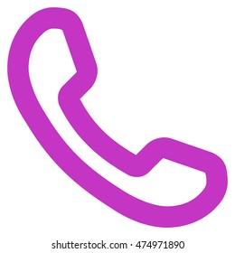 Phone Receiver vector icon. Style is outline flat icon symbol, violet color, white background.