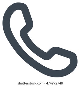 Phone Receiver vector icon. Style is outline flat icon symbol, smooth blue color, white background.