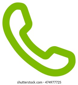 Phone Receiver vector icon. Style is outline flat icon symbol, eco green color, white background.