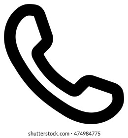 Phone Receiver vector icon. Style is outline flat icon symbol, black color, white background.