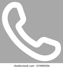 Phone Receiver vector icon. Style is stroke flat icon symbol, white color, silver background.