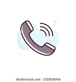 Phone Receiver vector illustration. Outline filled advertising and media icons.