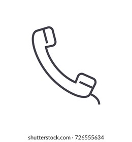 phone receiver vector line icon, sign, illustration on background, editable strokes