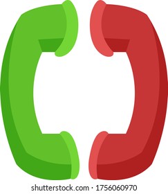 Phone receivers, illustration, vector on white background