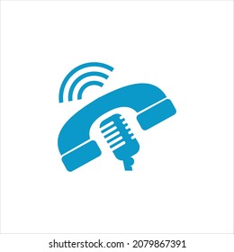 phone recorder vector logo template