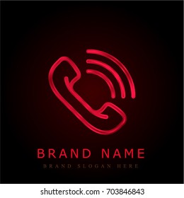 Phone red chromium metallic logo