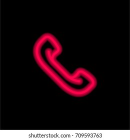 Phone red glowing neon ui ux icon. Glowing sign logo vector