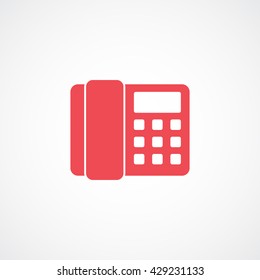 Phone Red Icon On White Background