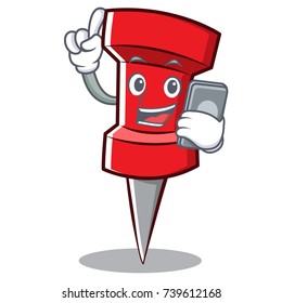 With phone red pin character cartoon