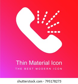 Phone red and pink gradient material white icon minimal design