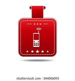 Phone Red Vector Icon Design