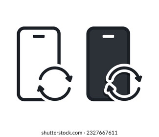 Icono de actualización de teléfono. Vector de ilustración