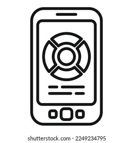 Phone remote control icon outline vector. Work server. Video security