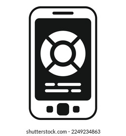 Phone remote control icon simple vector. Work server. Video security