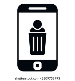 Phone remove user icon simple vector. Delete service. People privacy