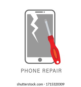 Phone repair. phone fix repair icon logo concept. Vector illustration Template Design.