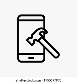 Phone repair icon designed in a line style