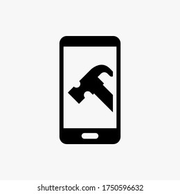 Phone repair icon designed in a solid style