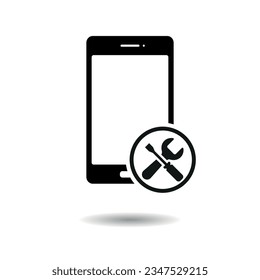 Phone repair  icon vector illustration. Spanner, screwdriver on isolated background. Service sign concept.