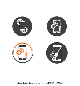 phone repair logo icon illustration design template