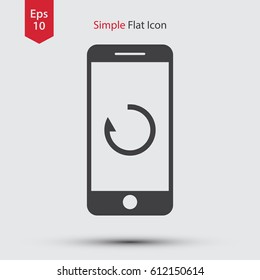 Phone Reset Flat Icon. Simple Web Sign Of Reload Page. Vector Illustrated Symbol