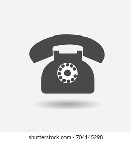 phone retro icon in trendy flat on grey background.