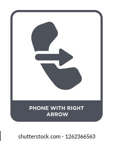 phone with right arrow icon vector on white background, phone with right arrow trendy filled icons from Ultimate glyphicons collection, phone with right arrow simple element illustration