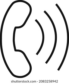 Phone ring icon. Calling symbol. Telephone with sound lines