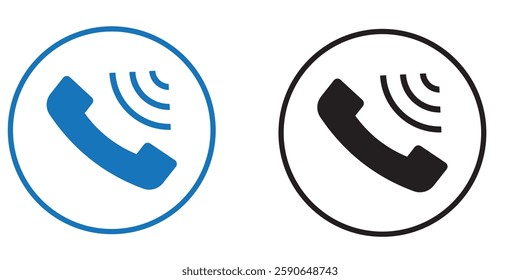Phone ring icon in glyph style . Telephone call sign on Transparent background.  1176