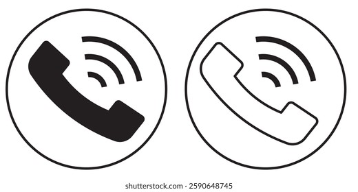 Phone ring icon in glyph style . Telephone call sign on Transparent background.  1176