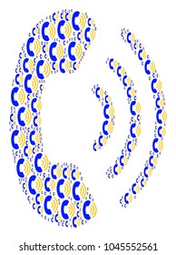 Phone Ring illustration done in the figure of phone ring design elements. Vector iconized collage constructed with simple icons.