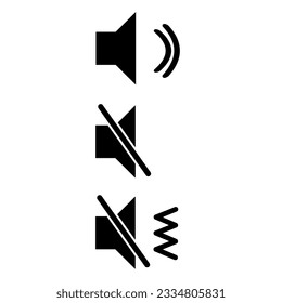 El anillo de teléfono silencioso modo de vibración conjunto de iconos de diseño aislado en fondo blanco.