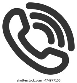Phone Ring vector icon. Style is linear flat icon symbol, gray color, white background.