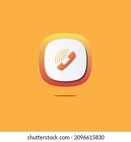 Phone ringing 3D icon. Icons web, logo, button. 3D vector Illustrations. Concept for favicon, app icon, web banner, logo