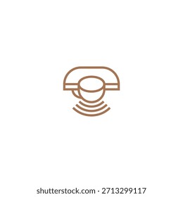 Anillo del teléfono y diseño del logotipo de la taza de café.