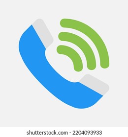 Telefon-Rufzeichen im flachen Stil über Kommunikation, Verwendung für Website-App-Präsentation