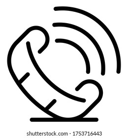 Phone ringing icon. Outline phone ringing vector icon for web design isolated on white background