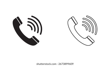 Phone ringing icon with transparent background