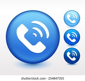 Phone Ringing on Blue Round Button