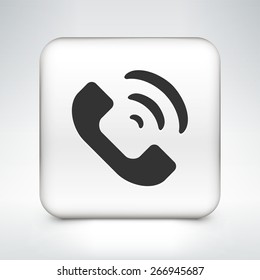 Phone Ringing on White Square Button