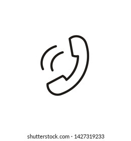 Phone ringing, outline, communication, call icon isolated on white background EPS Vector