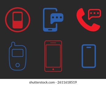 Phone ringing simple icon set. Smartphon, phone, call, telephone sign. Vector illustration EPS10