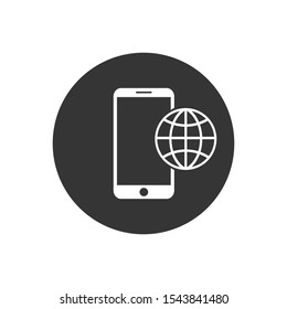 Phone roaming icon in flat style. Roaming symbol for your web site design, logo, app, UI Vector