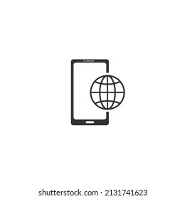 Phone roaming icon in flat style. Roaming symbol for your web site design, logo, app, UI Vector