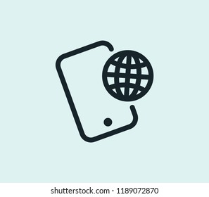 Phone roaming icon line isolated on clean background. Phone roaming icon concept drawing icon line in modern style. Vector illustration for your web mobile logo app UI design.