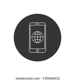 Phone roaming line icon in flat style. Roaming symbol for your web site design, logo, app, UI Vector