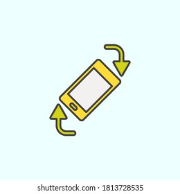 teléfono, girar, flechas, icono de vector de color, ilustración vectorial