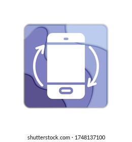 El teléfono rota el icono plano, el signo vectorial, el pictograma colorido de rotación del smartphone aislado en blanco. Símbolo, ilustración del logotipo. Diseño de estilo plano